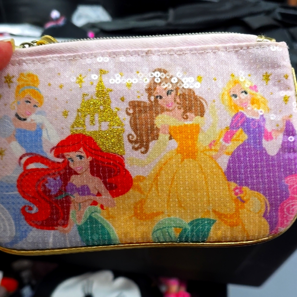 Disney Princess Sequin Pouch with Gold and Pink Accents